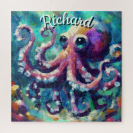 Octopus Nautical Beach Coastal Personalisiert Puzzle