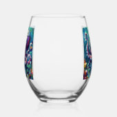 Octopus Nautical Beach Coastal Personalisiert Weinglas Ohne Stiel (Links)