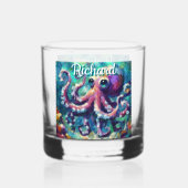 Octopus Nautical Beach Coastal Personalisiert Whiskyglas (Rückseite)