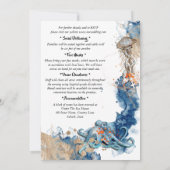 Octopus nautical Marine Orange Beach Hochzeit Einladung (Rückseite)