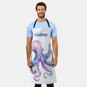 Octopus Nautical Ocean Pink Schürze (Getragen)