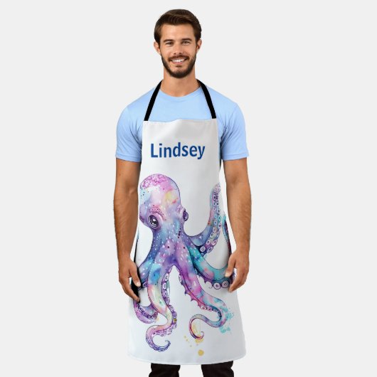 Octopus Nautical Ocean Pink Schürze (Getragen)