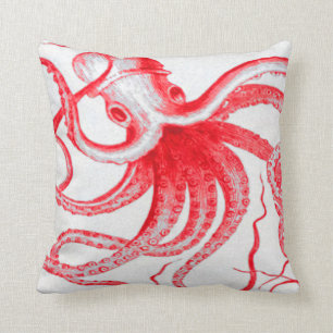 Octopus Nautical Steampunk Vintag Kraken Monster Kissen