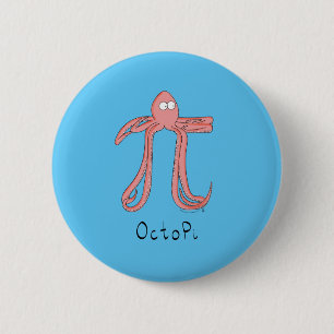 Octopus Niedlich Mathematik Pi Day Button Button