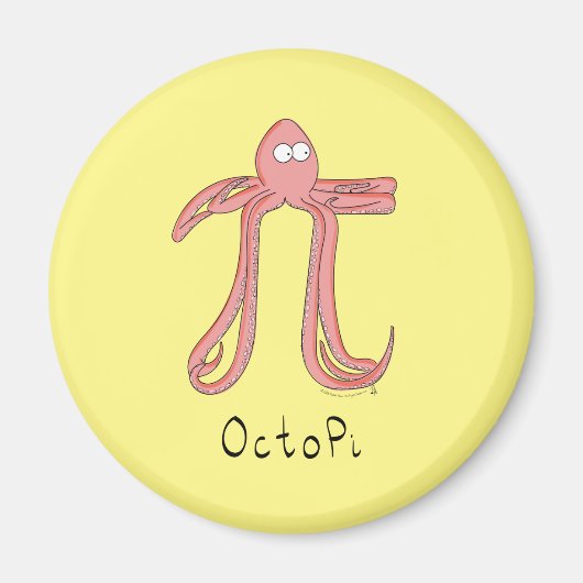 Octopus Niedlich Mathematik Pi Day Magnet (Vorne)