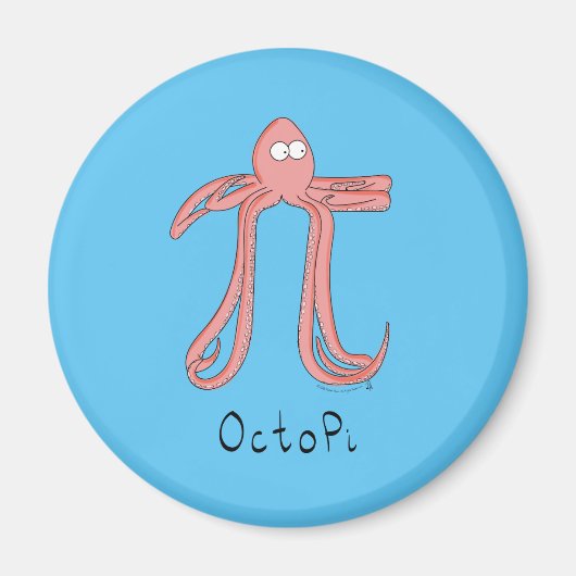 Octopus Niedlich Mathematik Pi Day Magnet (Vorne)