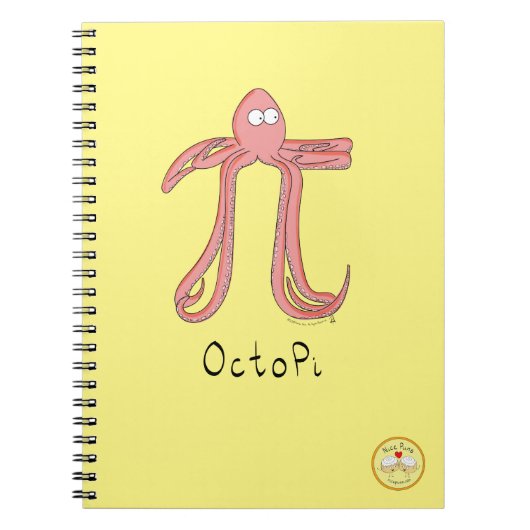 Octopus Niedlich Mathematik Pi Day Notebook Notizblock (Vorderseite)