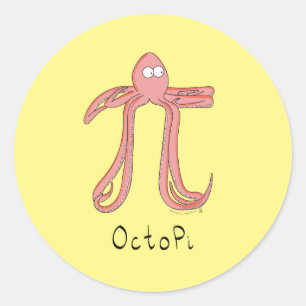 Octopus Niedlich Mathematik Pi Day Stickers