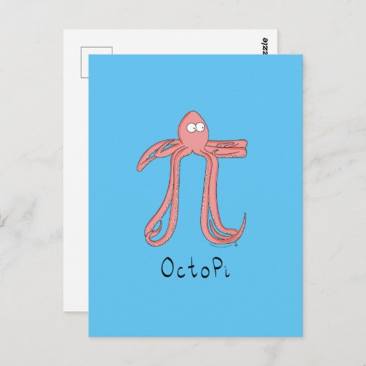 Octopus Niedlich Mathematik Pi Tag Postkarte (Vorne/Hinten)