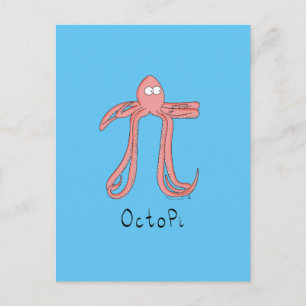 Octopus Niedlich Mathematik Pi Tag Postkarte