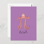 Octopus Niedlich Mathematik Pi Tag Postkarte (Vorne/Hinten)