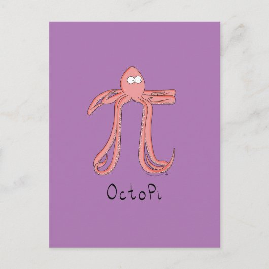 Octopus Niedlich Mathematik Pi Tag Postkarte (Vorderseite)
