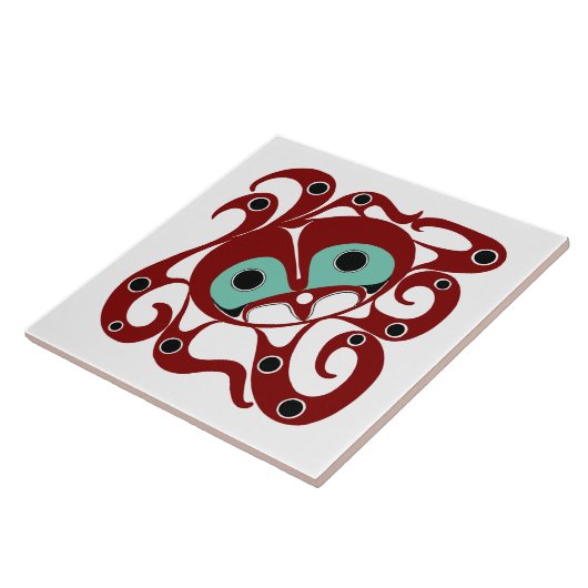 Octopus - NW Coast Native American Formline Style Fliese (Seite)