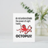 Octopus Ocean Animal Funny Postkarte (Stehend Vorderseite)