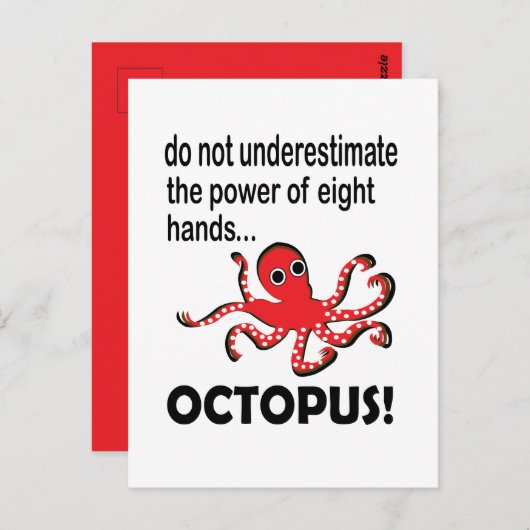 Octopus Ocean Animal Funny Postkarte (Vorne/Hinten)