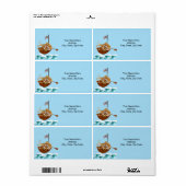 Octopus Ocean Waves Boat Labels (Vorne)