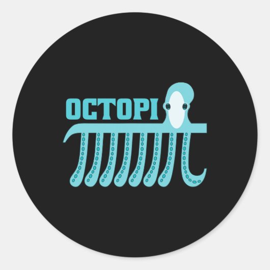Octopus Octopi Math Runder Aufkleber (Vorderseite)