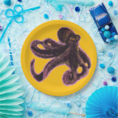 Octopus on balloon pappteller (Party)