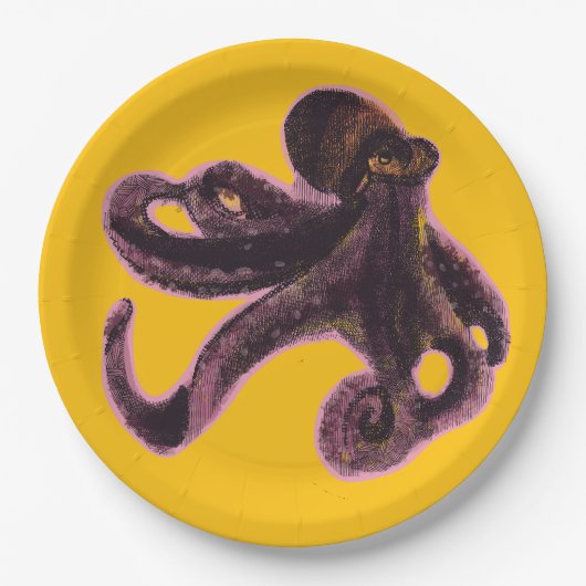 Octopus on balloon pappteller (Vorderseite)