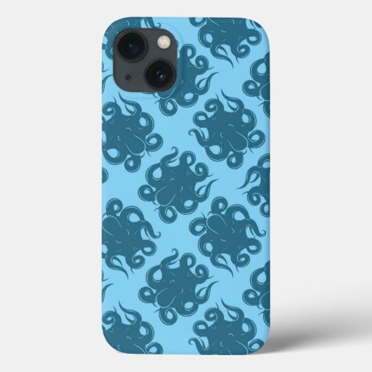 Octopus On Blue Pattern Case-Mate iPhone Hülle (Rückseite)