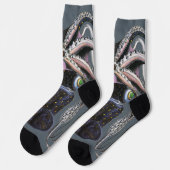Octopus or Giant Squid, Vintage Marine Life Animal Socken (Linkes Detail)