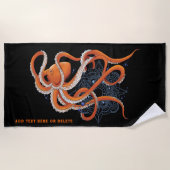 Octopus Orage Mandala Blue Strandtuch (Vorderseite)