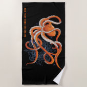 Octopus Orage Mandala Blue Strandtuch (Vorderseite)