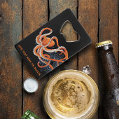 Octopus Orange Mandal Blue Geldbeutel Flaschenöffner