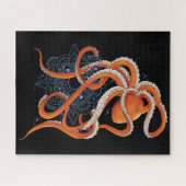 Octopus Orange Mandal Blue Puzzle (Horizontal)