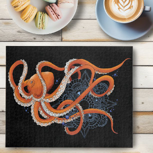 Octopus Orange Mandal Blue Puzzle