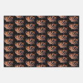 Octopus Orange Mandala Blue Geschenkpapier Set (Vorderseite)