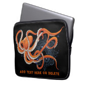 Octopus Orange Mandala Blue Laptopschutzhülle (Vorderseite Links)
