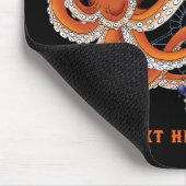 Octopus Orange Mandala Blue Mousepad (Ecke)