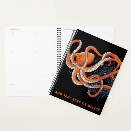 Octopus Orange Mandala Blue Planer (Anzeige)