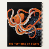 Octopus Orange Mandala Blue Planer (Rückseite)