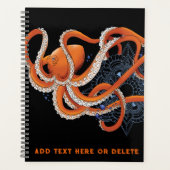 Octopus Orange Mandala Blue Planer (Vorderseite)