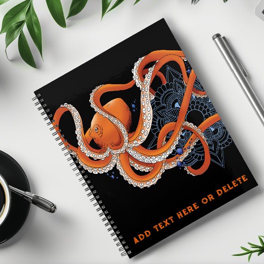 Octopus Orange Mandala Blue Planer