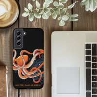 Octopus Orange Mandala Blue