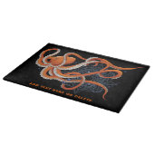 Octopus Orange Mandala Blue Schneidebrett (Ecke)