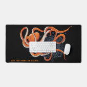 Octopus Orange Mandala Blue Schreibtischunterlage (Tastatur & Maus)