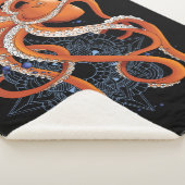 Octopus Orange Mandala Blue Sherpadecke (3/4)