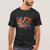Octopus Orange Mandala Blue T-Shirt (Vorderseite)