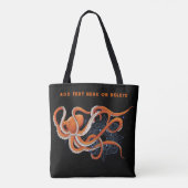 Octopus Orange Mandala Blue Tasche (Rückseite)