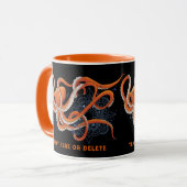 Octopus Orange Mandala Blue Tasse (Vorderseite Links)