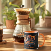Octopus Orange Mandala Blue Tasse