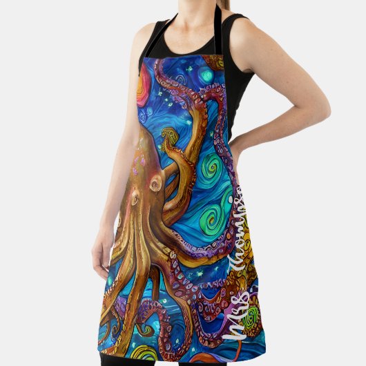 Octopus Ozeane Personalisierte Bezeichnung Schürze (InSitu)