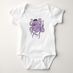 Octopus Painter Pinsel Baby Strampler