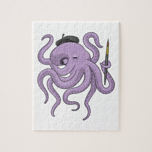 Octopus Painter Pinsel Puzzle (Vertikal)