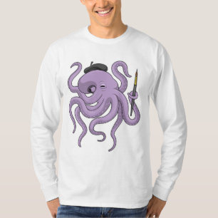 Octopus Painter Pinsel T-Shirt