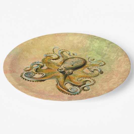 Octopus-Papierplatte Pappteller (Schrägansicht)